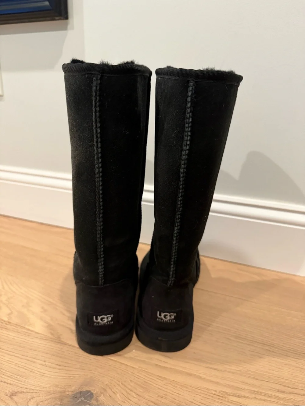 UGG Tall Black Shearling-Lined Winter Boots